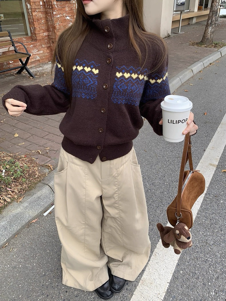 Fair Isle Knitted Long-sleeve Sweater