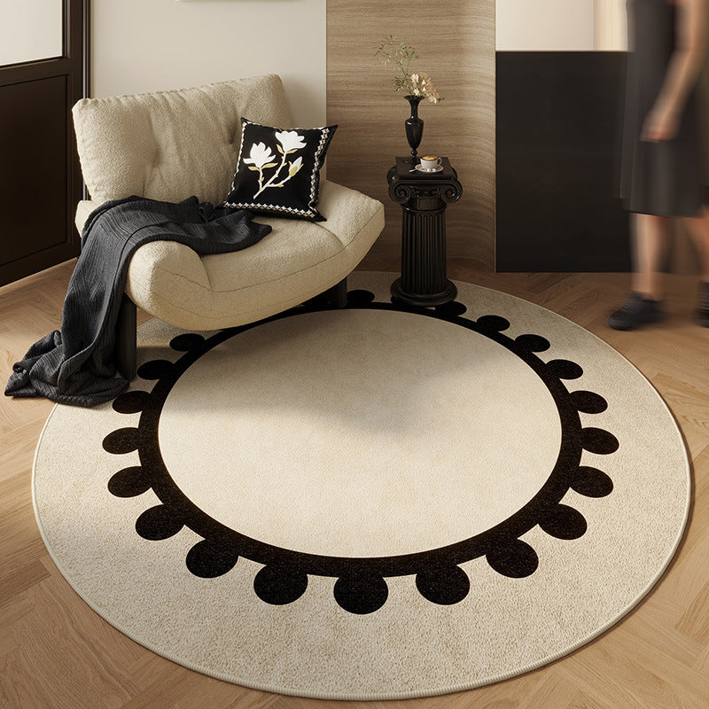 Round Vintage French-style Living Room Rug
