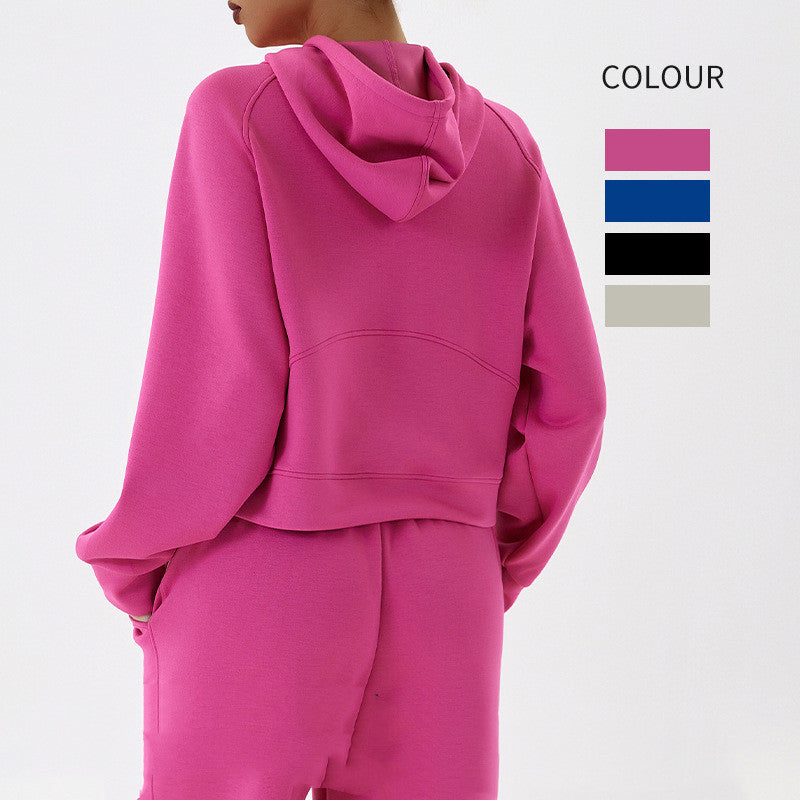 Women's Casual Loose Hooded Exercise Sweatshirt