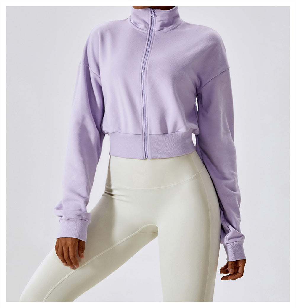 Women's Loose Zip Long Sleeve Sporty Casual Sweatshirt