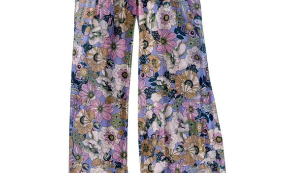 Chic Printed Wide-Leg Overalls with Pleated Pockets