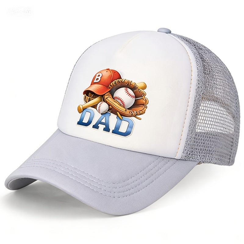 Baseball Printed Duckbill Baseball Cap with Mesh Back
