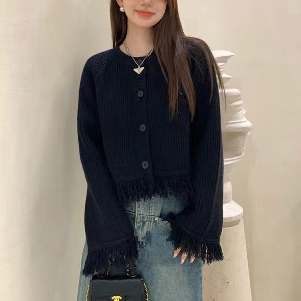 Tassel Knitted Sweater Cardigan Coat