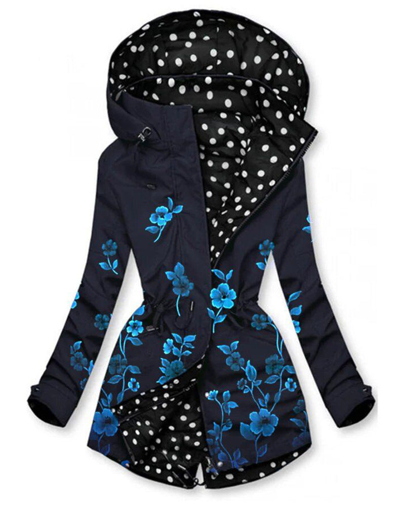 3D Print Zip-Pattern Long Sleeve Hooded Hoodie