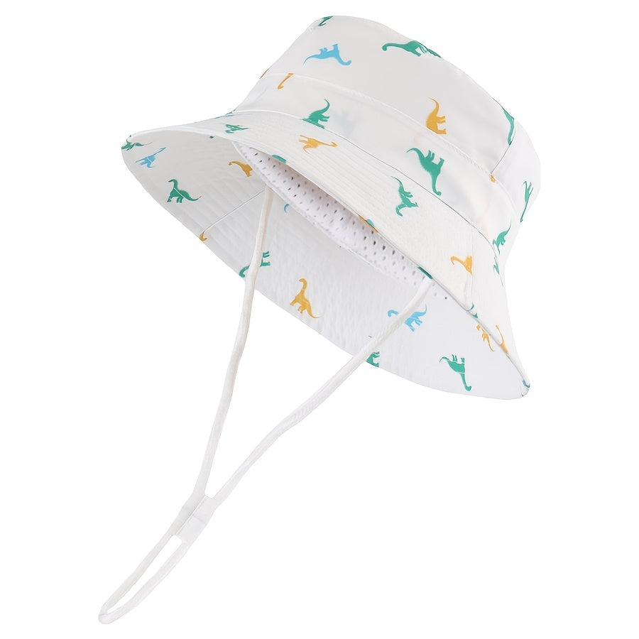 Dinosaur Print Toddler Bucket Sun Hat with Wide Brim for Boys and Girls