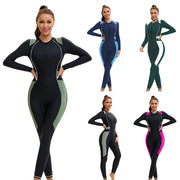 Women's Color-Block Full-Body Wetsuit Swimsuit