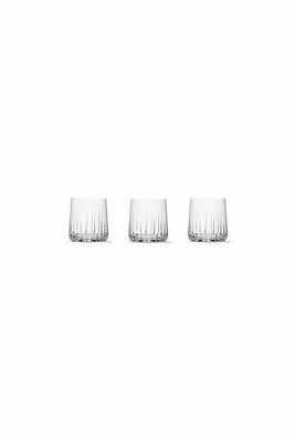 Set of 3 clear glass drinking glasses, 310ml each