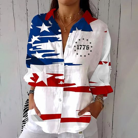 Fashionable Three-Quarter Sleeve Womens Blouse Top