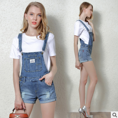 Chic Women's Denim Short Overalls