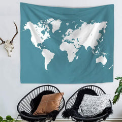 Minimalist Map Tapestry