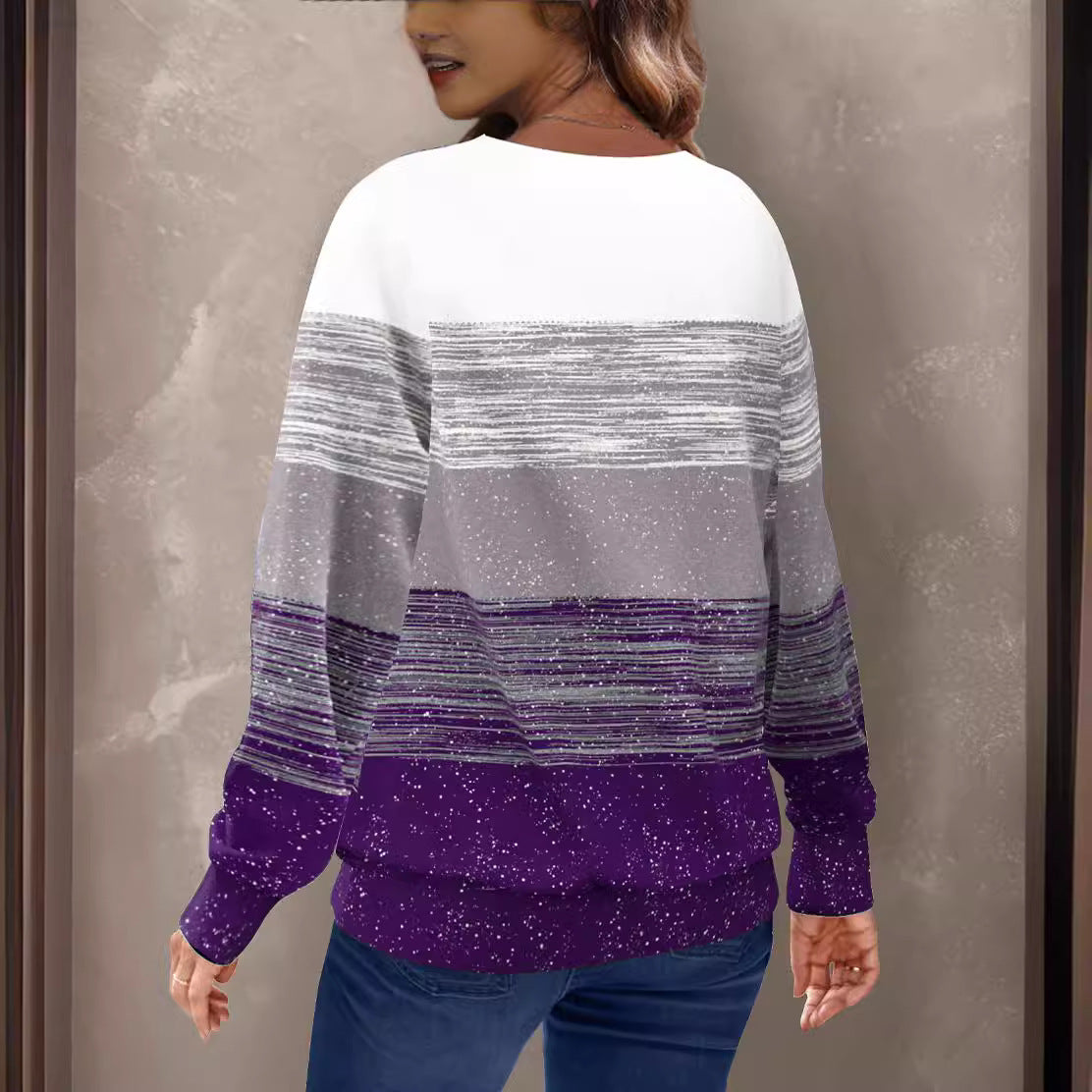 Women's Slim-Fit Striped Long-Sleeve Top