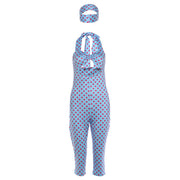 Polka-Dot Hollow-Out Capri Jumpsuit