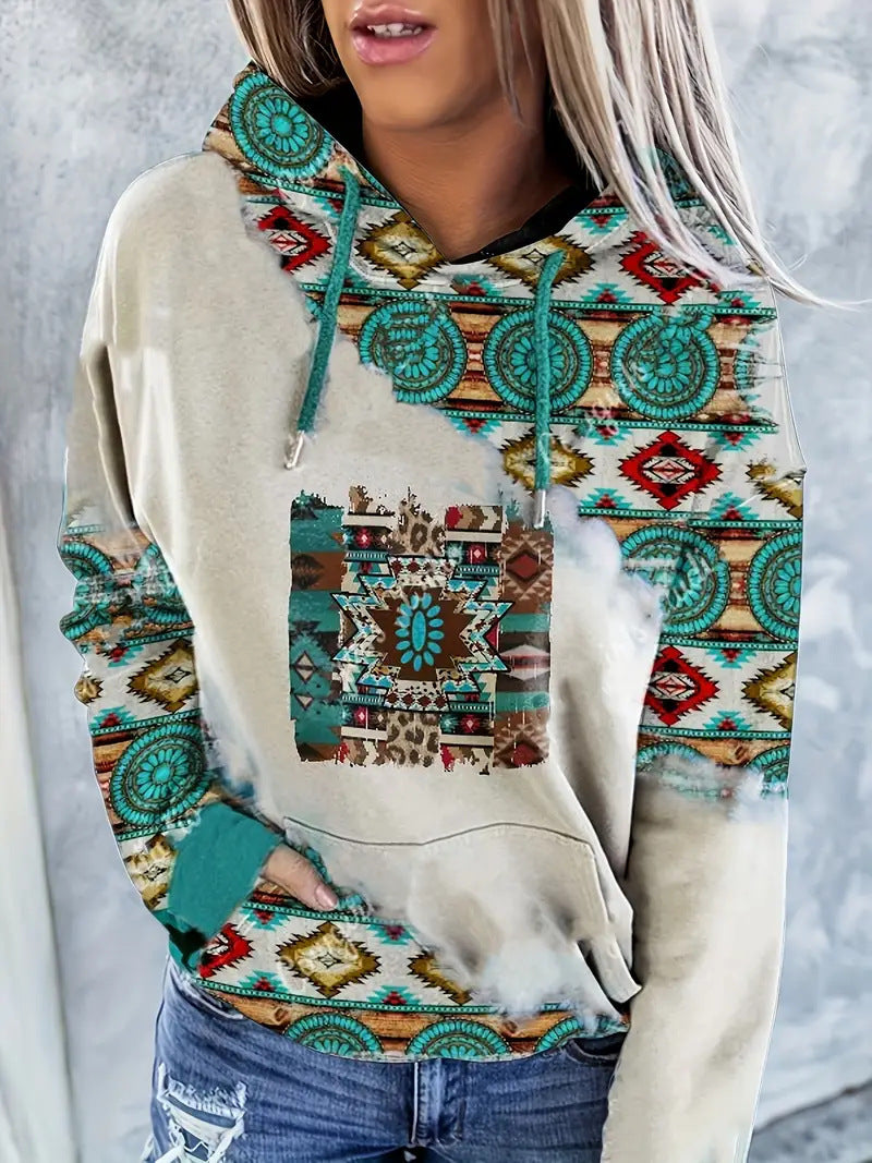 Ethnic Style Women's 3D Graphic Casual Sports Hoodie