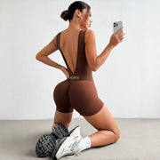 Deep-V Fitness Shaping Yoga Jumpsuit