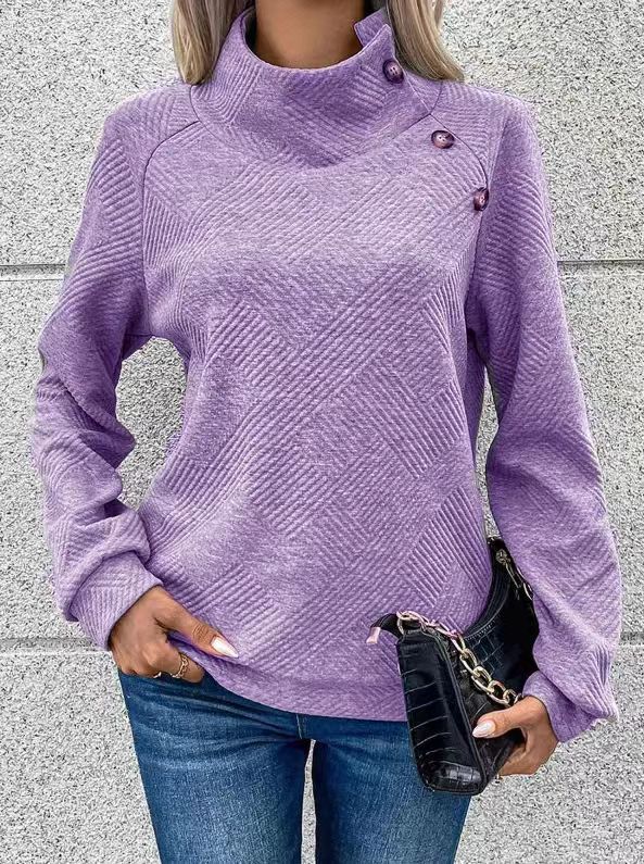 Asymmetric Solid Long Sleeve Pullover
