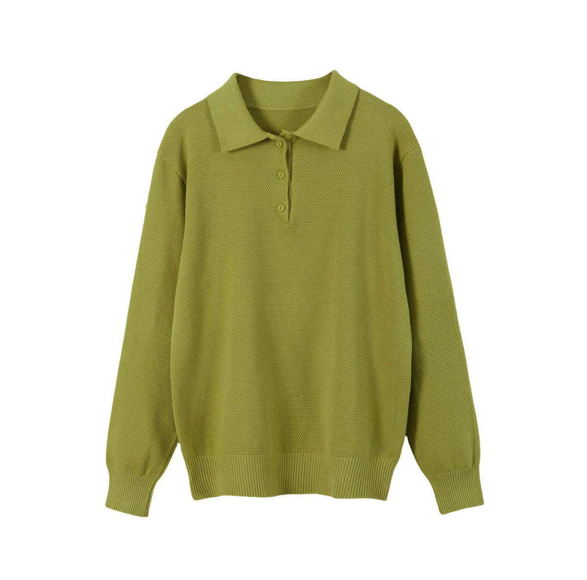 Vintage Casual All-matching Polo Lapel High Quality Knitted Sweater