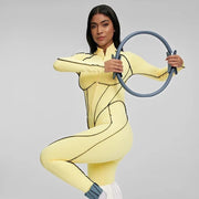 Seamless One-Piece Fitness Yoga Jumpsuit with Built-In Padding