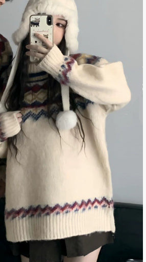 Thick Retro Hong Kong Style Warm Soft Glutinous Sweater