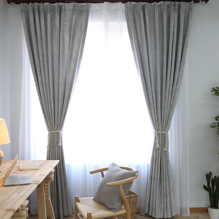 Solid Color Modern Simple Thick Cotton Curtain Fabric
