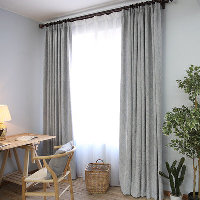 Solid Color Modern Simple Thick Cotton Curtain Fabric