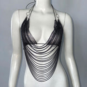 Sexy Geometric Halter Top Two-piece Set