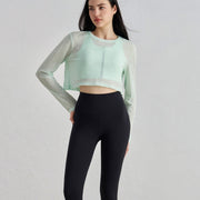 Bunchy Yarn Spring And Summer Loose Midriff Outfit Sports Long Sleeves Outerwear