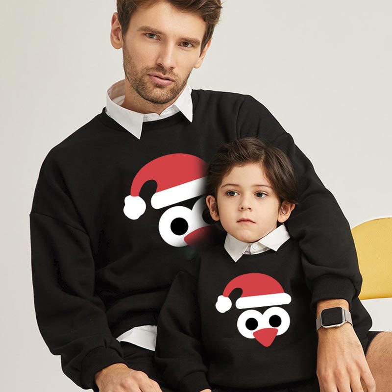 Matching Family Christmas Cartoon Print Hoodies