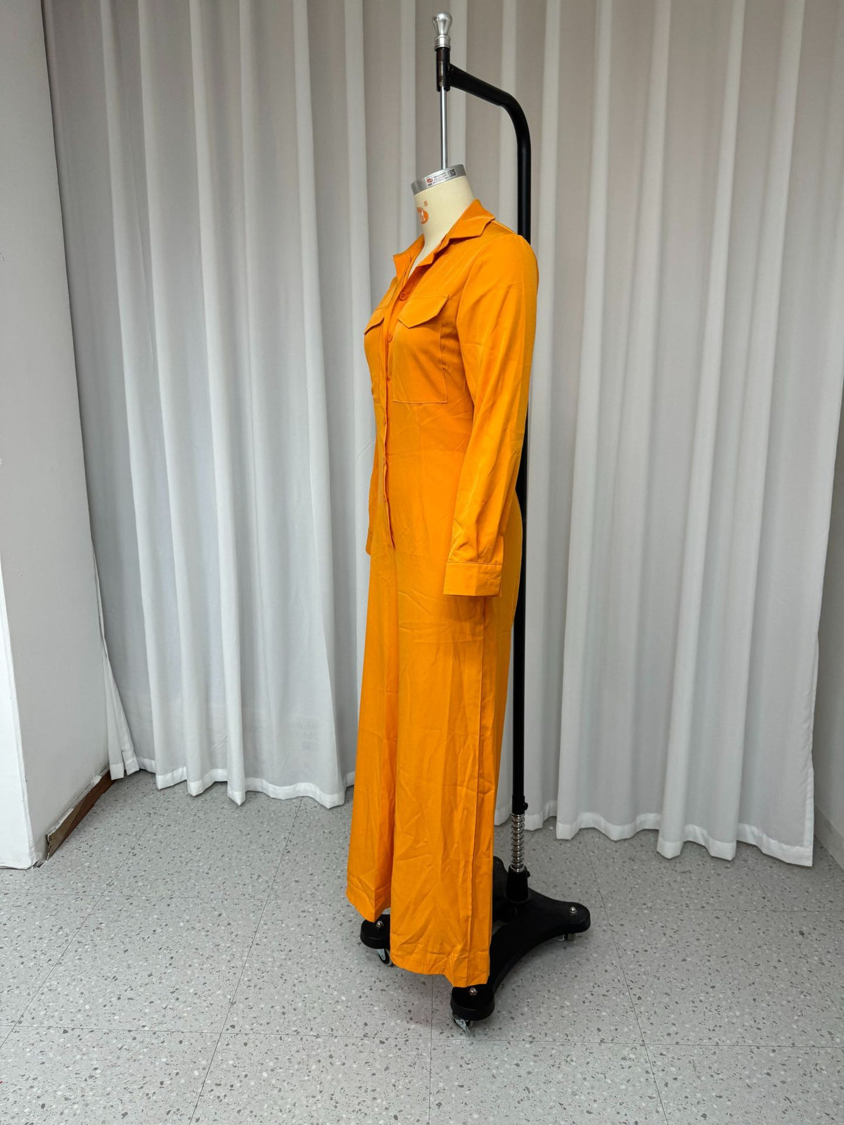 Chic Casual Polo Collar Solid Color Women's Jumpsuit