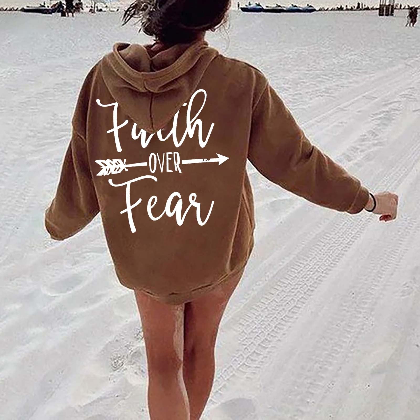 Cozy Fleece Letter Print Kangaroo Pocket Women's Hoodie