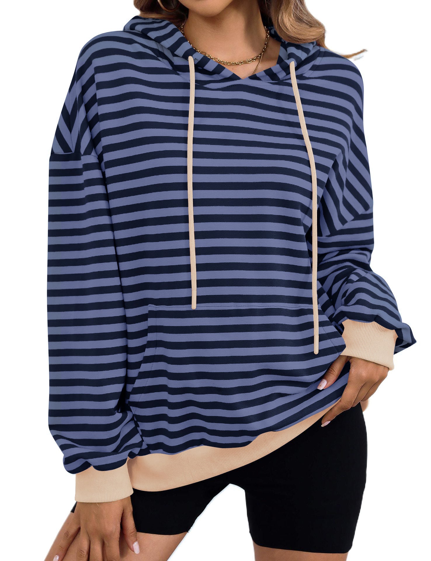 Women's Casual Striped Oversized Hoodie