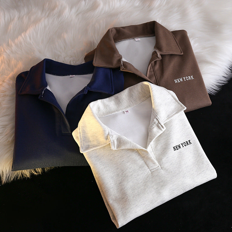 Chic Hong Kong Style Long Sleeve Hoodie & Sweatshirt
