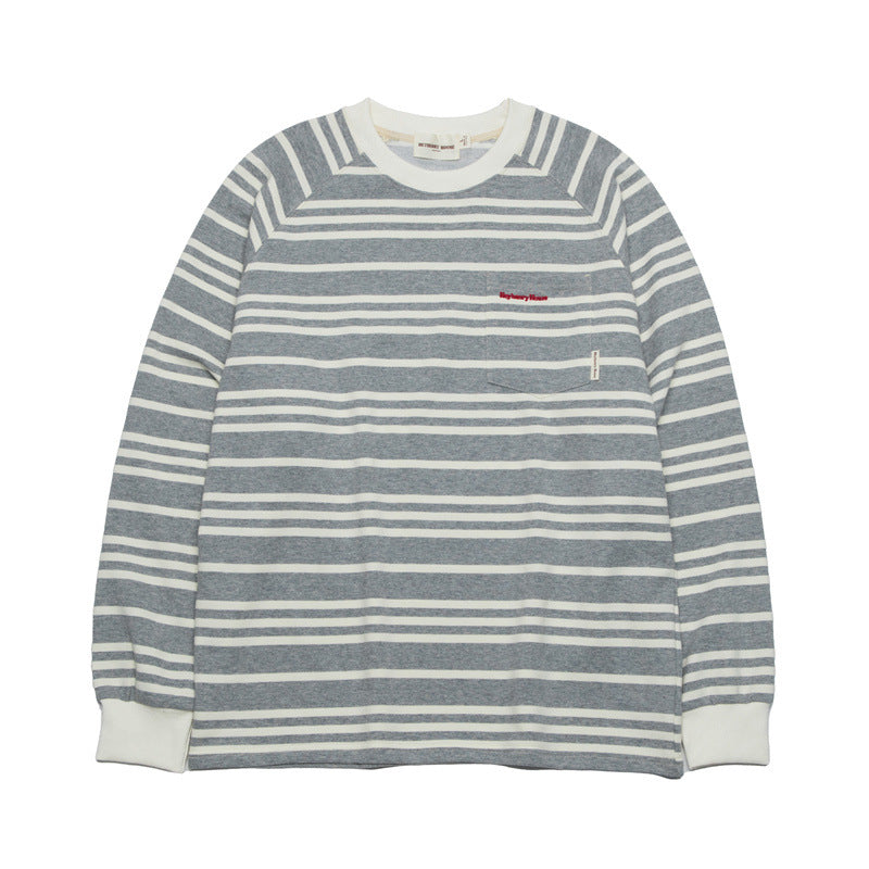 Cozy Striped Loose Couple Sweatshirt Long Sleeve