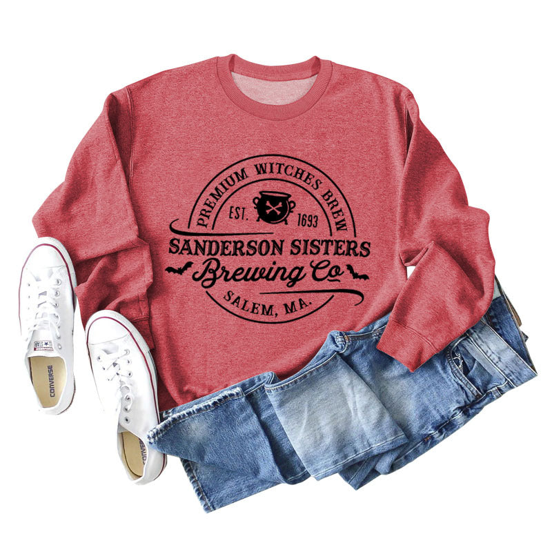 Cozy Alphabet Print Long Sleeve Casual Sweatshirt