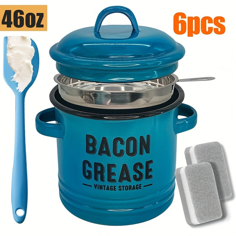 With A Lid Safe Pouring Handle - Kitchen Accessory For Cooking Oil And Storage Bacon Grease Container Christmas And Halloween Gifts - No Battery Required