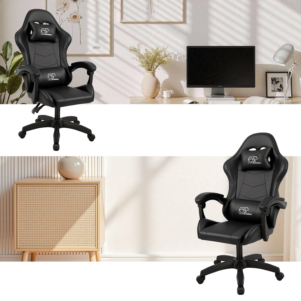 Ergonomic High‑Back Reclining Gaming and Office Chair with Headrest, Lumbar Support and Optional Footrest