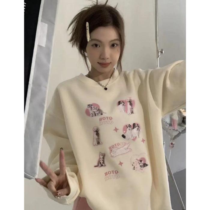 Women's Cozy Loose Pullover Crewneck Sweater