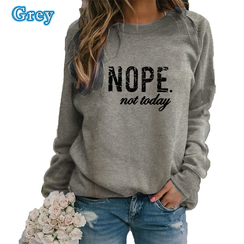 Harajuku Letter Print Round Neck Women's Sweatshirt