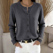 Autumnwinter Long-sleeve Solid-color Cardigan Sweater