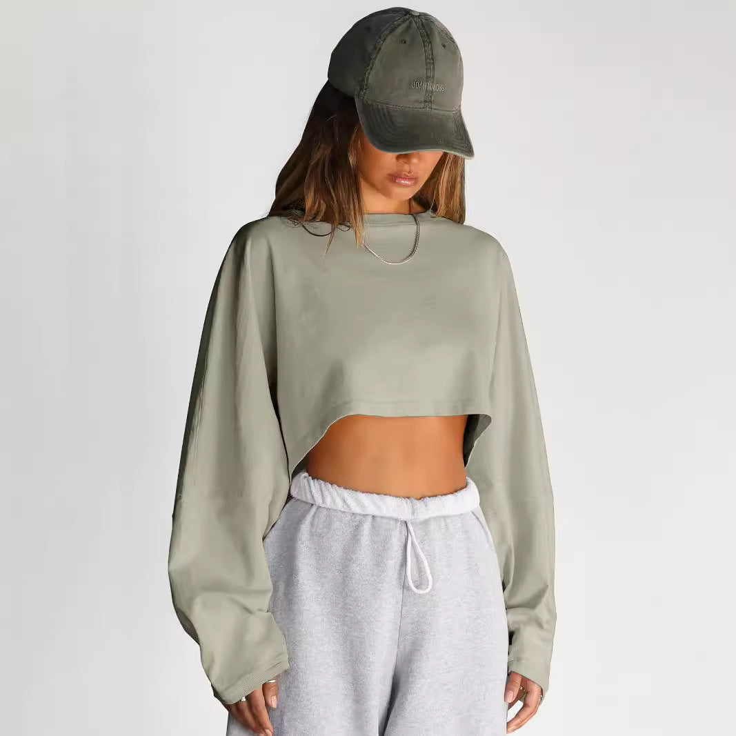 Chic Distressed Round Neck Women's Pullover Sweater