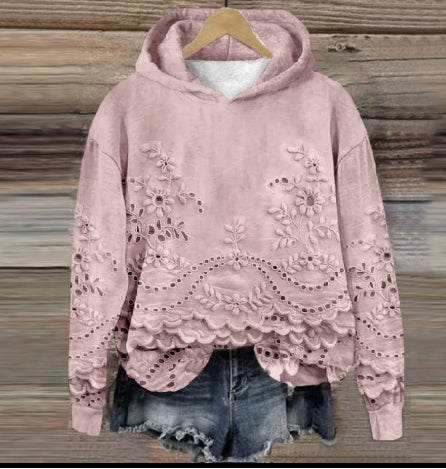 3D Digital Printing Simple Women's Round Neck Long Sleeve Sweater Autumn And Winter