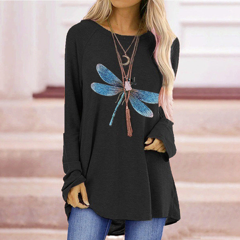 Women's Loose Round Neck Long Sleeve T-Shirt