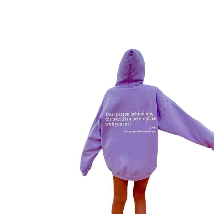 Women's Brushed Fleece Letter Graphic Hoodie