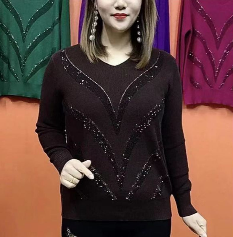 Base Shirt Mom Wear Casual Loose Elastic Slimming Youthful-looking