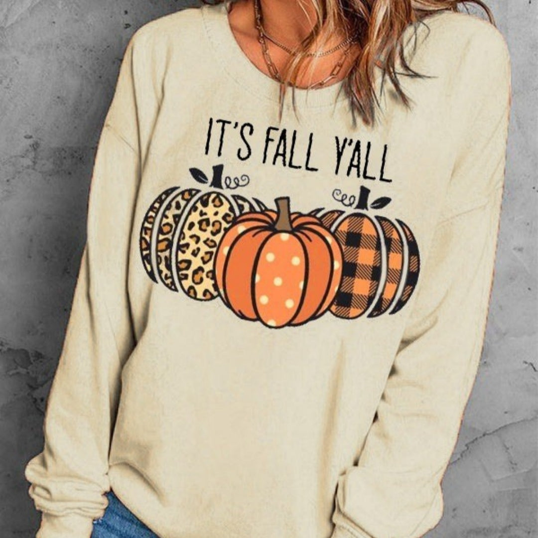 Women's Halloween Pumpkin Print Pullover Sweater