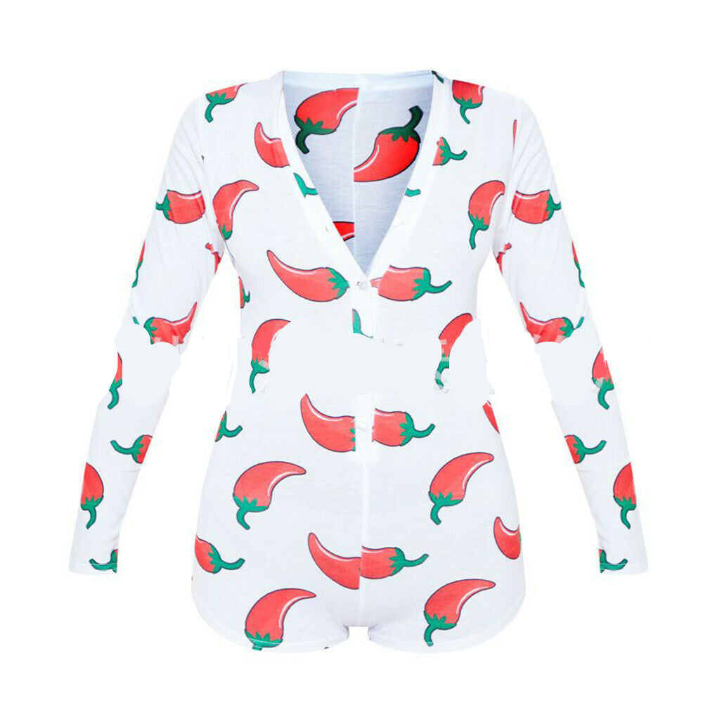 Chili Print Sexy Bodycon Jumpsuit