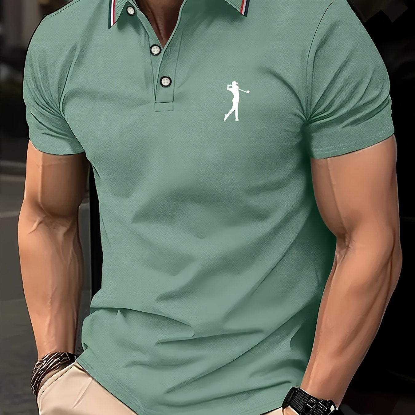 Men's Short Sleeve Printed Golf Shirt – Spring & Summer