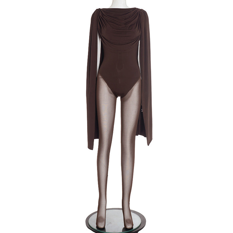 Women's Solid Patchwork Long Sleeve Mesh Jumpsuit