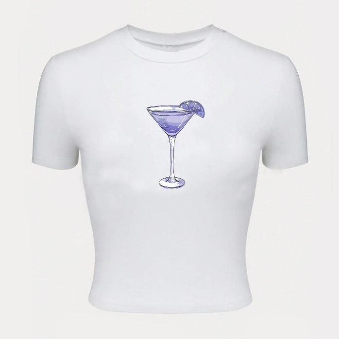Chic Letter Print Short-Sleeve Women's T-Shirt