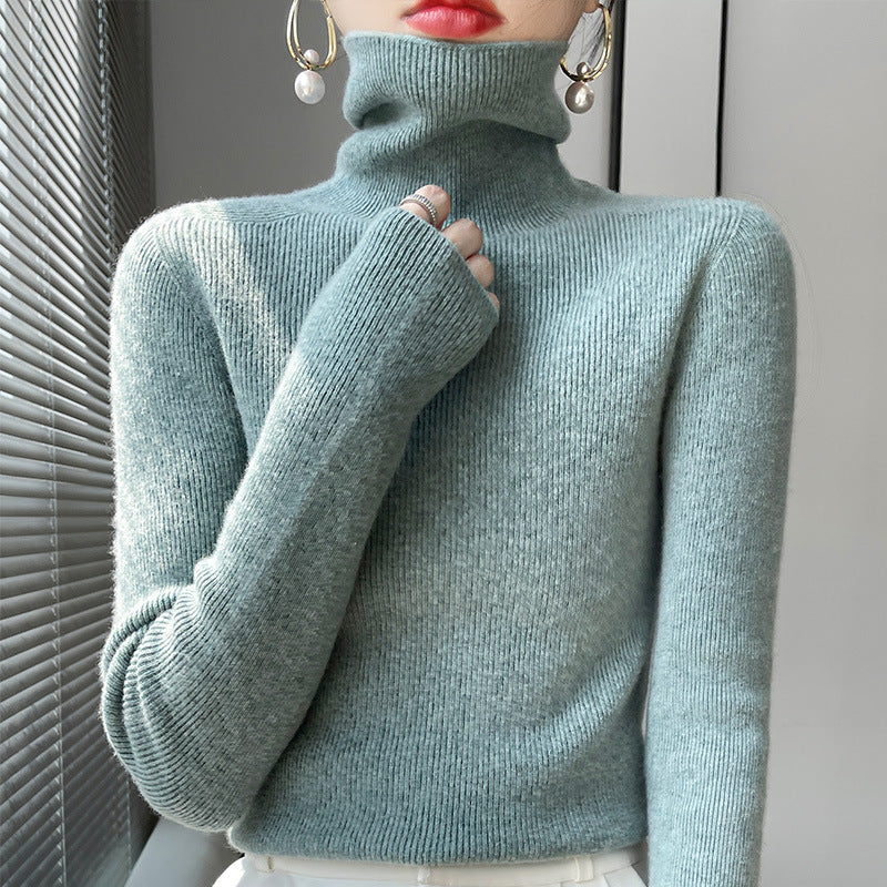 Long-sleeve Stretchy Slim-fit Knit Bottoming Top for Fallwinter