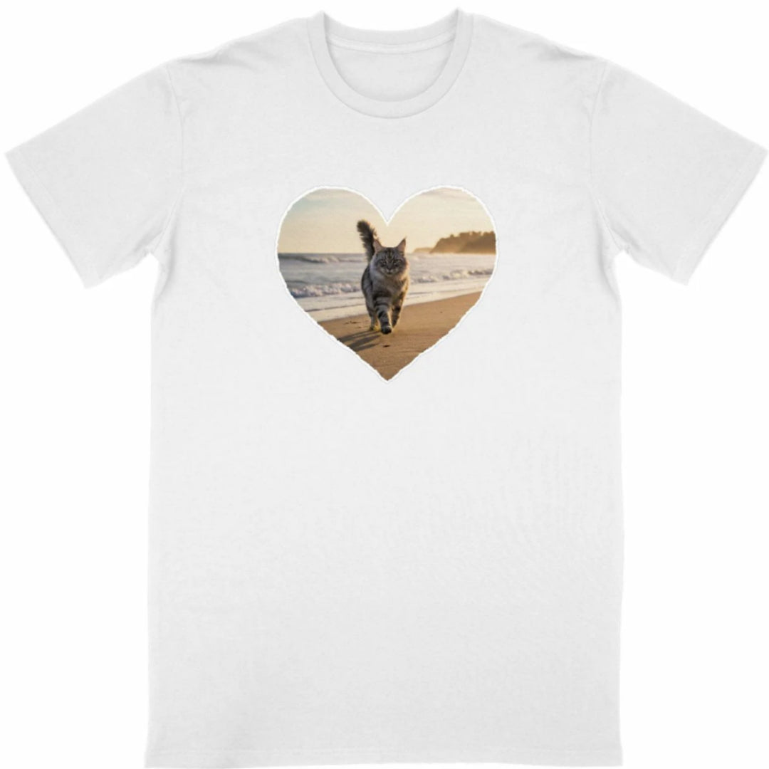 Heart-Print Casual Short Sleeve Tee – Comfortable Street-Chic Top